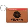 Personalized Fall Flowers Leatherette Keychain ID Holder - Single Sided