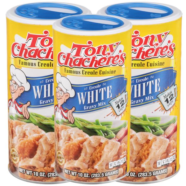 Tony Chachere Instant Gravy Mix, Instant White Gravy, 10 oz, 3 Count