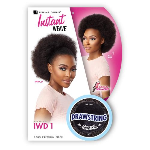 Sensationnel Instant Weave Drawstring Cap 001 Half Wig (1 Jet Black)