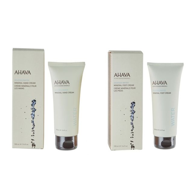 Ahava DeadSea Water Mineral Set 2pc- Hand Cream & Foot Cream, 3.4 fl.oz each NIB