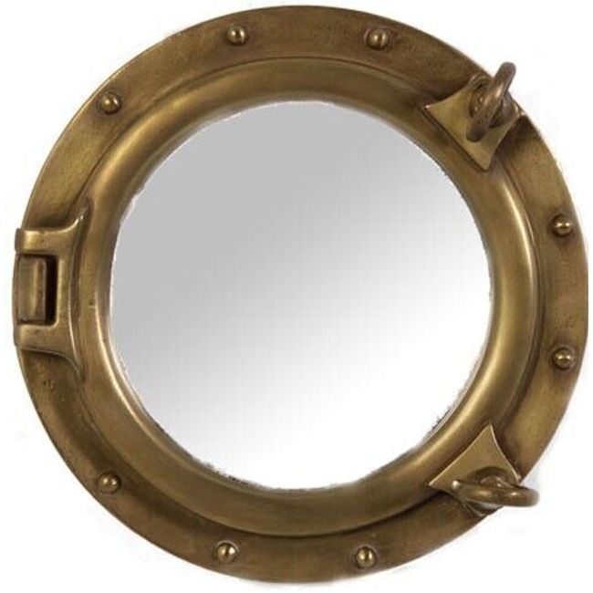 Porthole Mirror Antique Brass Finish Nautical Wall Mount Bathroom 12" Replica