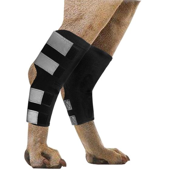 Oumefar Dog Hind Leg Ankle Braces,Supportive Dog Leg Brace,Dog Canine Rear Leg Hock Joint Brace,for Wound Injury and Sprain Healing of Arthritis(Black,M)