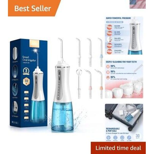 Efficient Dental Hygiene Tool - Rechargeable Water Flosser with 6 Tips and API