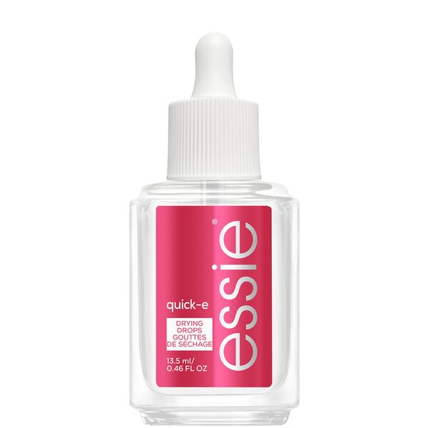 Essie Top Coat quick-e, Schnelltrocknungstropfen mit Pipette, Schutz und Glanz, Transparent, 13,5 ml