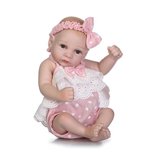 TERABITHIA Miniature 10" Adorable Rare Alive Reborn Baby Doll Silicone Full Body Waterproof for Girl