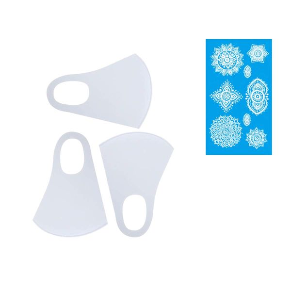 Glossy DM-450 DM-450 Decorative Mask Kit Lace White 1 Seal 3 Masks (White, Smaller Size)