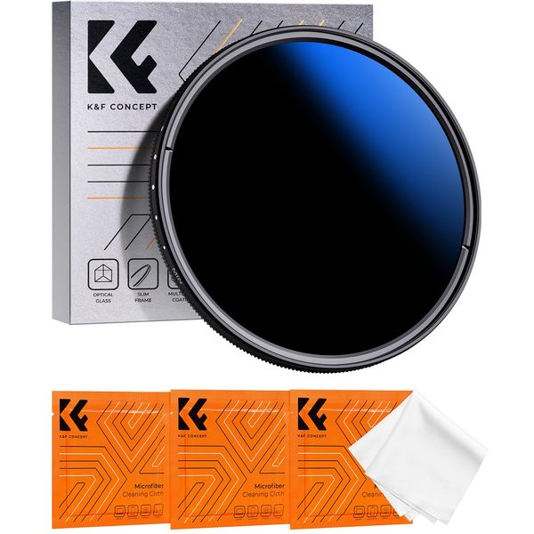 K&F Concept 82mm Variable ND Filters ND2-2000, Neutral Density ND2 to ND2000 Filters for DSLR Lens Nano-coating Waterproof