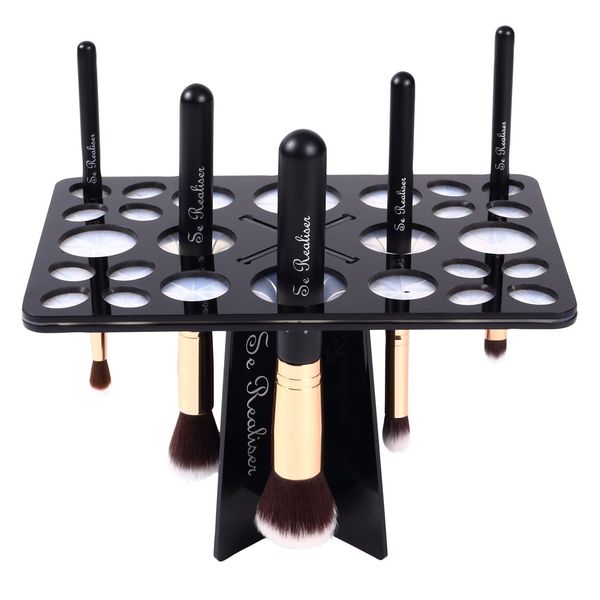 SE Realiser meikuburasisutando Brush Holder Black Makeup Brush Cleaning after a successful for storing convenient Foldable