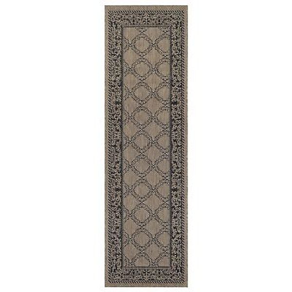 Recife Garden Lattice Indoor/Outdoor Area Rug, 2.3 x 7.10 ft. Runner, Cocoa-B...