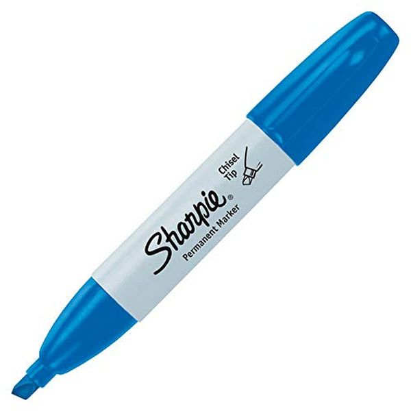 SHARPIE Permanent Markers, Broad, Chisel Tip, 12-Pack, Blue (38203)