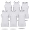 Kendindza Men's Basic Fine Rib Undershirt Classic Black Pack of 6, White
