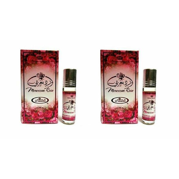 Moroccan Rose - 6 ml (.2 oz) Perfume Oil by Al-Rehab( Pack of 2)-Unisex