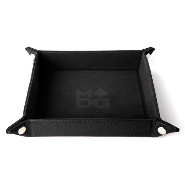 FanRoll by Metallic Dice Games Fold Up Velvet Dice Tray w/PU Leather Backing: Black, Role Playing Game Dice Accessories for Dungeons and Dragons