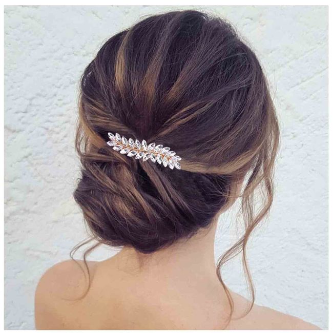 Yheakne Kristall Hochzeit Haarspange Barrette Gold Strass Haarspange Clips Bling Braut Kopfbedeckungen Dekorativen Kopf Clip Kristall Haarspange Glanz Cz Braut Haarschmuck Für Frauen Und Mädchen(Gold)