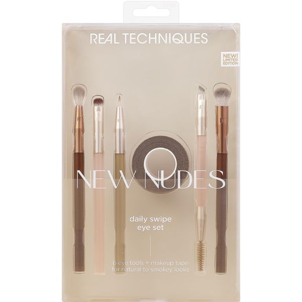 Real Techniques New Nudes Daily Swipe Eye Kit, 7 Piece Set