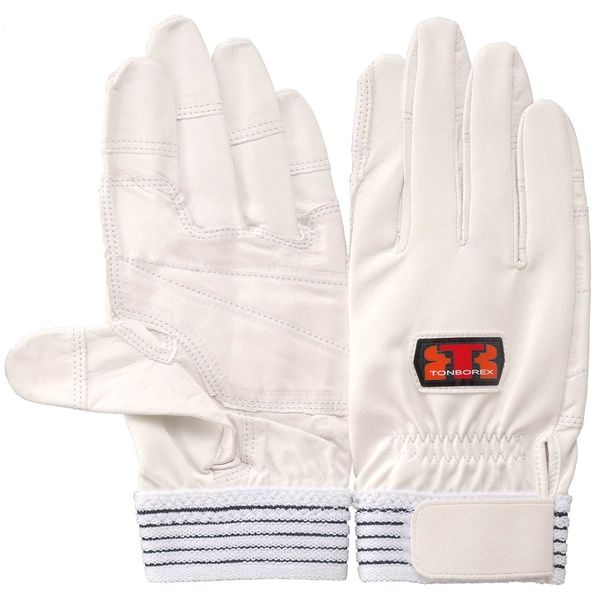 TONBOREX E-C811 Rescue Gloves, Medium Thick Cowhide Gloves, White, L Size