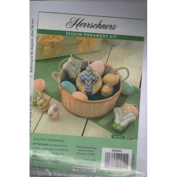 NIP!!!! SEQUIN/BEAD ORNAMENTS KIT EASTER MORNING MAKES 6