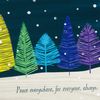 Hallmark Boxed Christmas, Rainbow Trees (16 Cards and 17 Envelopes)