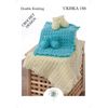 Double Knit Crochet Pattern for Baby Blanket with Zig Zag Edge & Bootees (UKHKA 186)