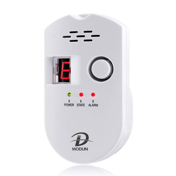 Gas Detector, LPG | Natural Gas | Coal Gas Leak Detector, 3-Pin Plug-in Sensor Gas Monitor with Sound Alarm and LED Display, Methane Propane Butane Combustible Gas Alarm for Kitchen Hospital Garage