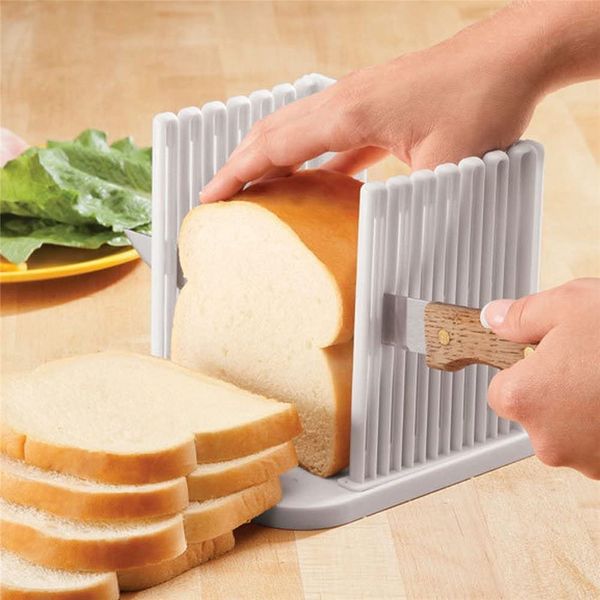 Adjustable Toast Slicer/ Cutting Guide for Homemade Bread, Plastic Bread Slicer