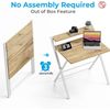 GreenForest Folding Desk 2-Tier Foldable Small Spaces Desk Home Office Table-Oak