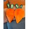 2 Target Bullseye Easter Carrot with Bunny Ears stems Plush Throw Pillows