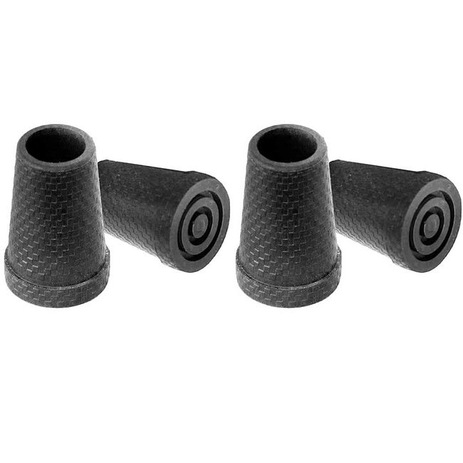 KMINA - Walking Stick Rubber Tips 16 mm and 15 mm (x4 Units) 5/8", Ferrules for Walking Sticks, Walking Stick Rubber Ends, Stoppers for Walking Sticks, Walking Stick Ferrules Black