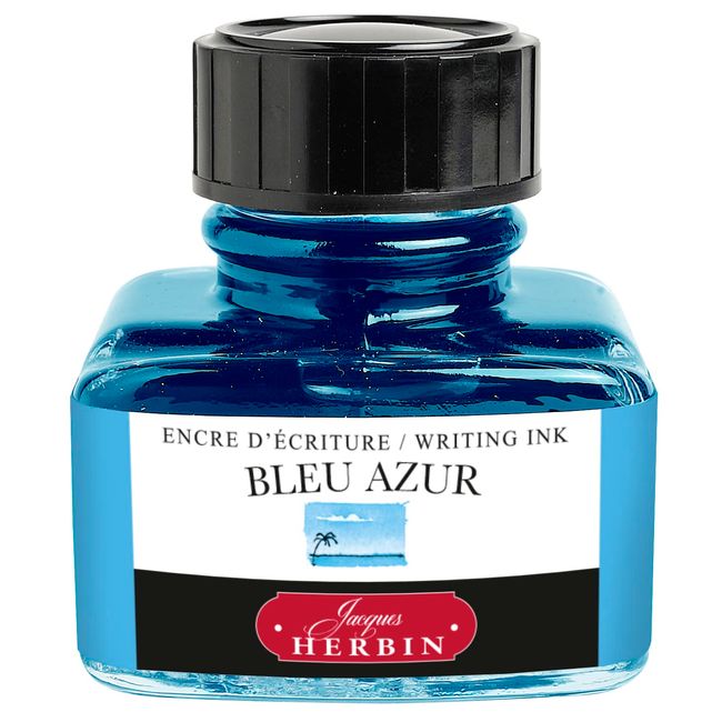 J. Herbin Fountain Pen Ink - 30 ml Bottled - Bleu Azur