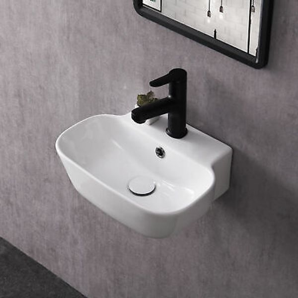 Small Wall Mount Sink Bathroom Vessel Sink Above Counter Sink Porcelain Ceramic