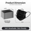 GTT 50PCS ASTM Level 3 Highly Protective 3 Layer Face Mask with Ear Loops - Individual Packaging, Black