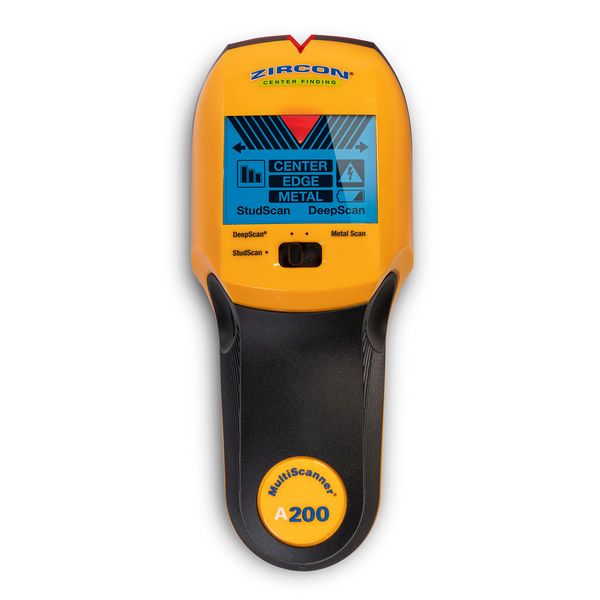 Zircon MultiScanner A200 Electronic Wall Scanner/Center Finding and Edge Finding Stud Finder/Metal Detector/Live AC Wire Detection