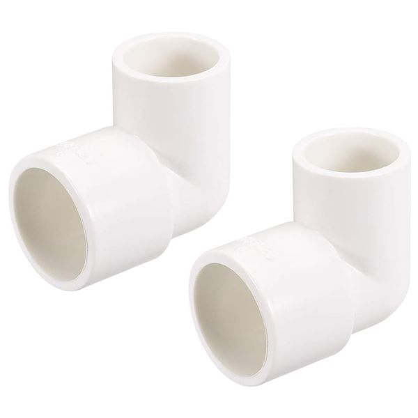 TOP-VIGOR 5Pcs PVC Pipe Fitting 90 Degree Elbow Schedule 40 White 20mm X 25mm Socket