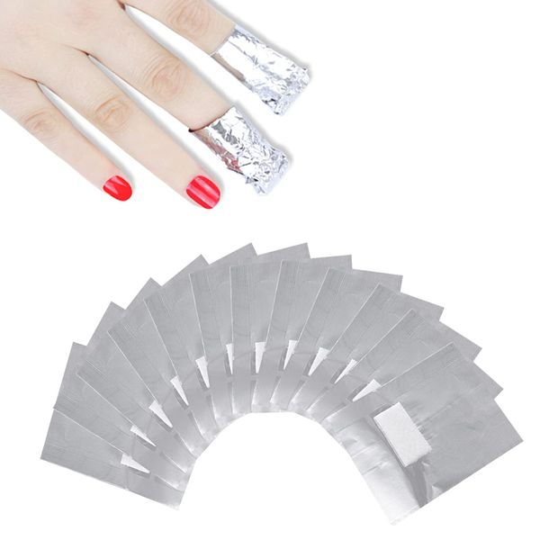 INHDBOX 200Pcs Nail Polish Remover Nail Foil Wraps Nail Gel Remover Soak Off Foils with large Cotton Pads