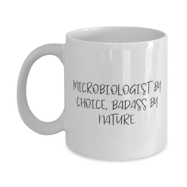 Inappropriate Microbiologist Gifts, MICROBIOLOGIST BY CHOICE, Microbiologist 11oz 15oz Mug From Friends, Cup For Coworkers, Lab gear, Microscope, Stethoscope, White coat, Coffee mug, Notebook, Pen