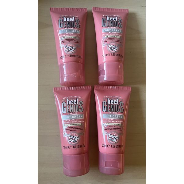 Lot Of 4 Soap & Glory Heel Genius Hydrating Foot Cream Travel Size 1.69oz