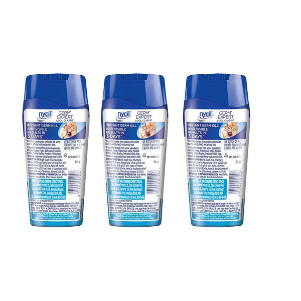 3 x Nycil Cool Classic Talcum Powder - 50g