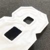 Bib Patch No. "0-9" Big Small (2 Colors) (Small, (6), White x White