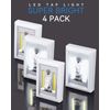 VIBELITE Closet Light, Battery Operated Switch Light, Tap Light, Touch, Push Night Lights, Wall Wireless Mount Under Cabinet, Shelf, Shed, Kitchen, Garage, Attic, RV, Lighting Installations (4-Pack)