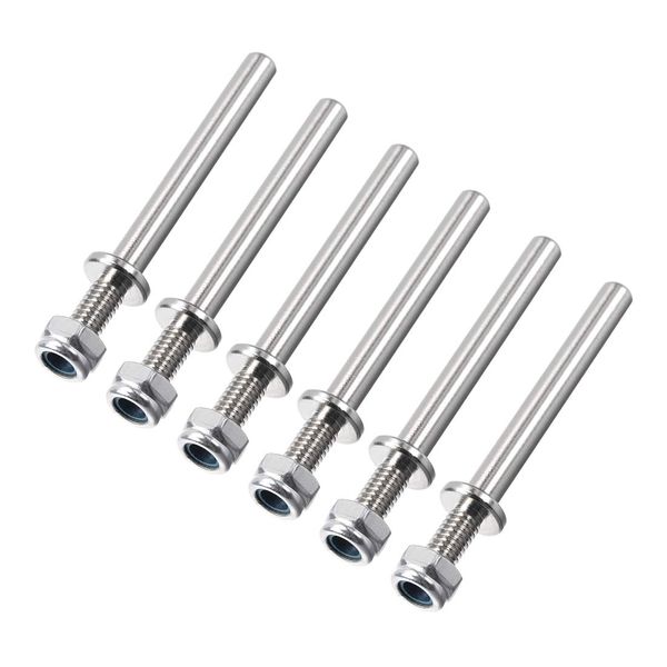 uxcell 5/32 Inch Diameter x 1.7 Inch Length Landing Gear Steel Axle Shaft Drive Axle with Nuts for RC Airplane - 6PCS