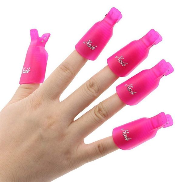 Clip per Rimuovere lo Smalto, Acrilico Chiodo Arte Berretto Gel Dello Smalto Strumento per Avvolgere le Unghie per Manicure UV Rimozione Clips Nail Polish Remover