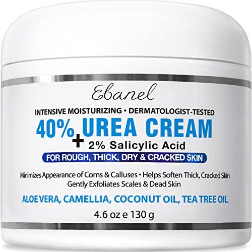 Ebanel Urea Cream 40% plus Salicylic Acid 2%, Foot Cream for Dry Cracked Feet Heels Knees Elbows Hands Repair Treatment, Foot Moisturizer Corn Callus Dead Skin Remover Toenail Softener for Feet Care