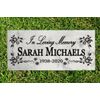 Personalized Memorial Stone Floral Style Gift Custom Marble Remembrance Stone