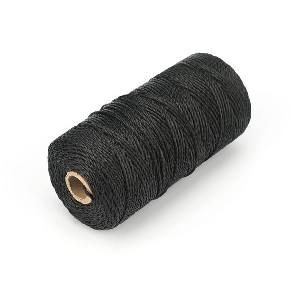 jijAcraft 426 Feet Black Nylon Twine, 36 Mason Nylon String Line, 100% Nylon Brick Line String, Durable Twisted Construction String Building Line for Masonry, Climbing Plants, Gardening, Crafting