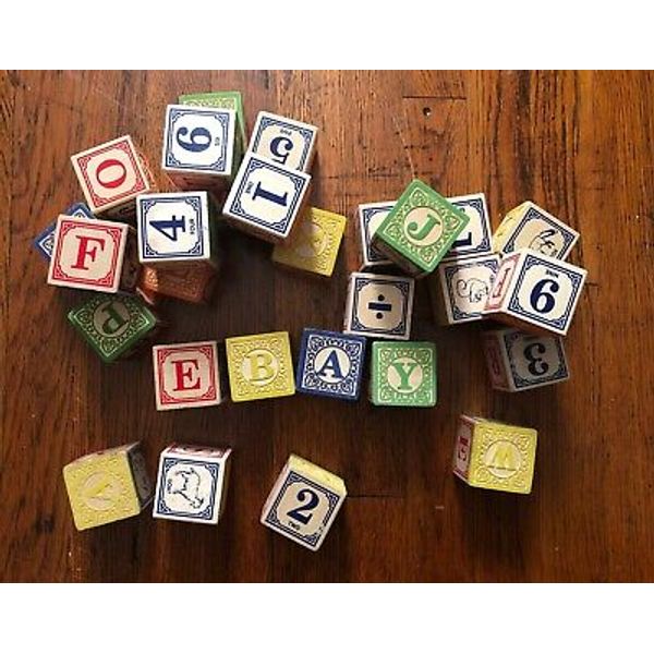 Uncle Goose Wooden Block Set Alphabet Numbers Math & Animals - 28 pc Larger Size