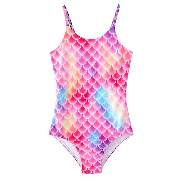 Xumplo Girls Swimming Costume One Piece Swimsuit Kids Bathing Suit Child Mermaid Swimwear Age 6-7 Years