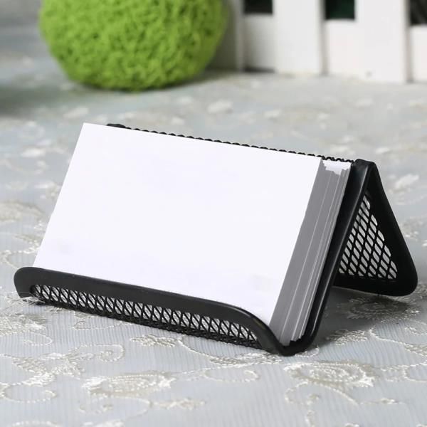 Black Silver Memo Clip Holder Card Display Stand Desk Business Holder Name Cardholder