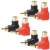 KAUMO RCA Plug Right Angle 90 Degree 90° 90° Gold Plated (6 Pcs)