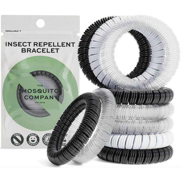 The Mosquito Company, Mosquito Repellent Bracelet,10 Insect Repellent Mosquito Bands, Double Strength, Multi Coil Deet Free, Resealable Packaging, 250 Hours of Protection