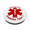 Type 1 Diabetes Medical Alert (WHITE) PopSockets Swappable PopGrip